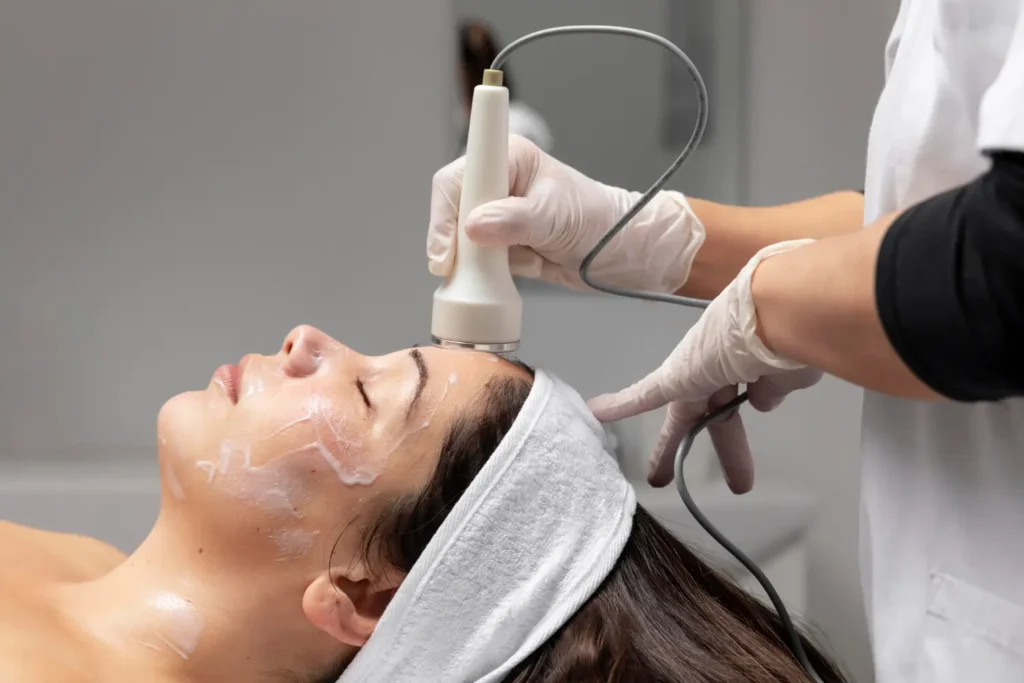 Woman-Taking-Laser-Treatment-by-Professional